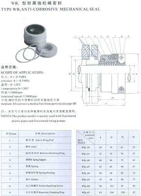 WB2型耐腐蝕機械密封